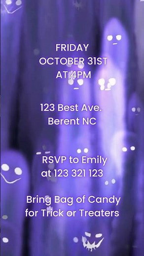 Halloween Party Animated Video Invitation | Editable Canva Template