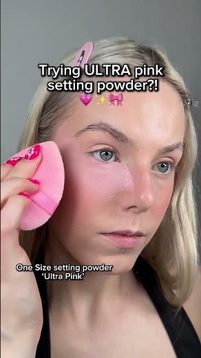 TRYING PINK SETTING POWDER??🤯🩷 #settingpowder #makeup #pink