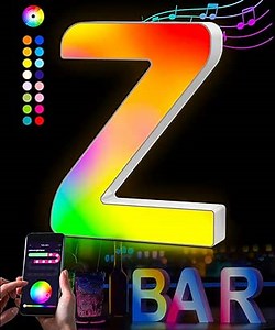 lettets light RGB Wall Sconces - Letters LED Wall Light Smart APP Splicing Colorful light up letters Sign boys teen girl gifts trendy stuff 7 8 9 10 11 12 year old gifts room decor(Z)