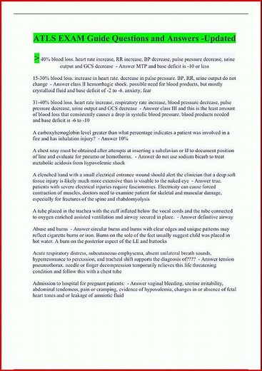 Atls Exam Guide Questions And Answers Updatedupdate video