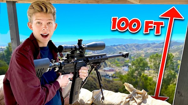 We built a Sniper Tower on Top of our Mountain! 100 FT
