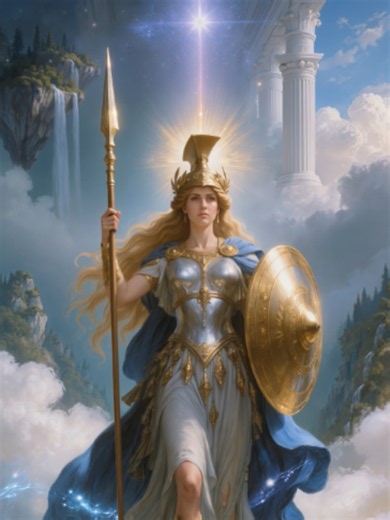 Athena · Greek Goddess of Strategy & Warfare 🦉 #athena #greekgoddess #olympus #greekmythology #livewallpaper #aiart