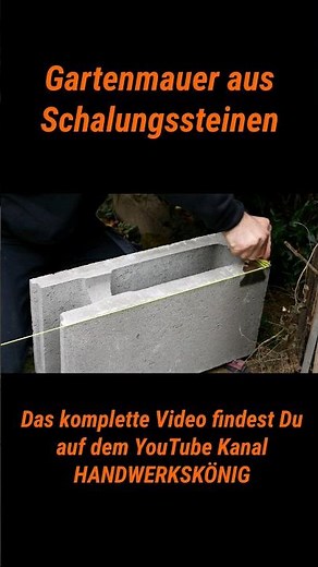 Gartenmauer aus Hohlkammersteinen bauen 1/2 #shorts