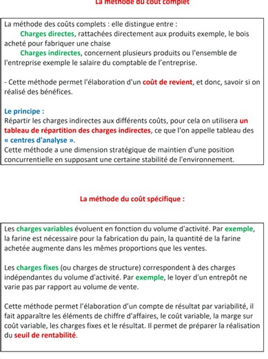 #creatorsearchinsights Différence entre méthode coût complet et coût spécifique