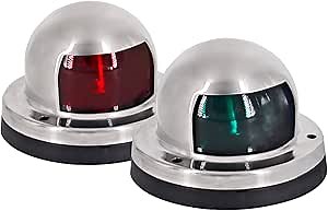 Boat LED Navigation Lights, Bow Lights Deck Mount, Marine Sailing Lights for Small Boat Pontoon Yacht Skeeter Skiff Boat Light (Red&Green Light)