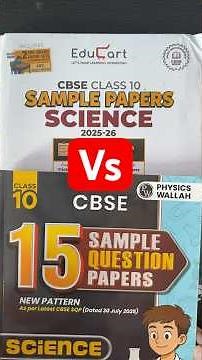 Educart Vs PW Science CBSE 15 Sample Paper Class 10 Educart PW For 2026 Board Exam