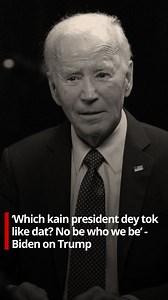 For im first interview since e leave di White House, former US president Joe Biden say di pressure wey President Donald Trump dey put on Ukraine to end dia war wit Russia na “modern-day appeasement”. E tok about di tensions between Ukrainian President Volodymyr Zelensky and Trump for di White house wey happun for February, and describe am as somtin wey dey “beneath America’. | BBC News Pidgin