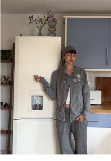 paint our fridge with meee🫟 after 5 coats!! we’re finally done #diyideas #interior #makeover