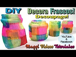 Decora Frascos de Vidrio con Papel