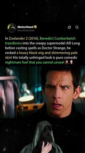 In Zoolander 2 (2016), Benedict Cumberbatch becomes a terrifying supermodel