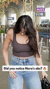 Nora Fatehi flaunting those killer abs, spotted at the Mumbai airport 🔥 #norafatehi #bollywood #fitness #actresses #abs #bollywoodfashion#iwmbuzz | IWMBuzz
