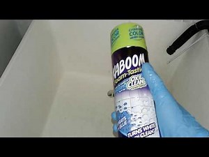 How to Clean Soap Scum from utility tub | Kaboom vs Lysol w/ bleach REVIEW