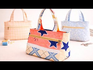 How to Make a Zippered Tote Bag with Front Pocket | Step by Step