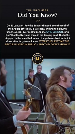The Last Time The Beatles Ever Played In Public (1969)