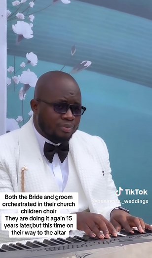 Both the Bride and groom orchestrated in their church children choir (the groom played the piano while the Bride played the violin) 15 years later,they are doing it again …but this time as couples ❤️ Bride: @simi_hephzibah @zeebah.signature Groom: @damfery Wedding dress: @zeebah.signature Grooms outfit: @dejiandkola Groom second outfit: @thetaylorcouture Best man outfit: @thetaylorcouture MUA : @glambyesohe Hair stylist: @beautynatione Hair: @_gracehairline Bridal accessories: @bridesmaidstore_n