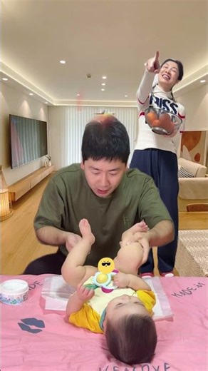 Dad gets covered while changing his baby's diaper #funny #shorts #dadlife
