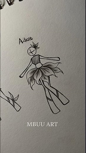 How to draw body stickman nature girl Tutorial✏️ #drawing #tutorial #howtodraw #sketch #art