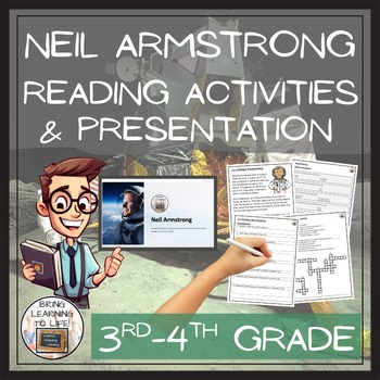 Neil Armstrong Close Reading Passage & Comprehension Activities | 3rd–4th Grade