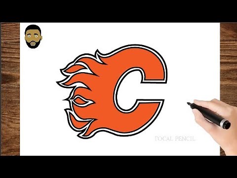 How To Draw The Calgary flames logo - step by step