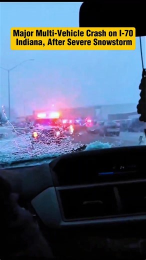 🇺🇸 Major Multi-Vehicle Crash on I-70, Indiana, After Severe Snowstorm ❄️ A powerful snowstorm hit western Indiana on November 29, leading to a massive 50-vehicle pileup on I-70 near the Illinois border. Blinding snow and near-zero visibility caused cars and trucks to collide in a chain reaction. 🚑 Several people were injured, with no confirmed fatalities so far. Emergency crews worked for hours to clear the highway, which has now partially reopened. Officials urge residents to avoid travel wh