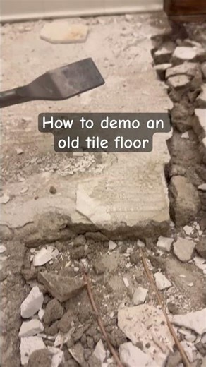 How to remove an old tile floor #tools #homediy #diy #shorts