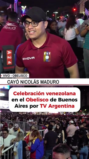 Celebración en el obelisco de Buenos Aires por la Libertad de Venezuela #venezuela #argentina #maduro #trump #libertad