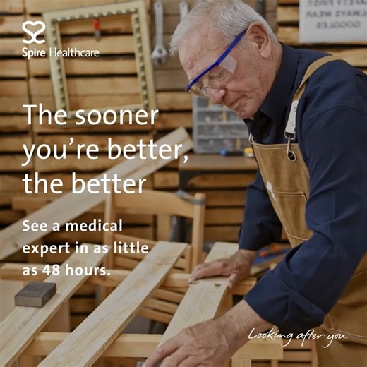 When you see a medical expert at Spire Healthcare quickly, you can get back to doing what you love sooner. Because the sooner you’re better, the better. ❤ Enquire today ➡ http://spkl.io/6181fSwKH | Spire Healthcare