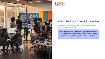 Sales Engineer Career Exploration 101 Role Skills Salary Pathway Grades 4-12...