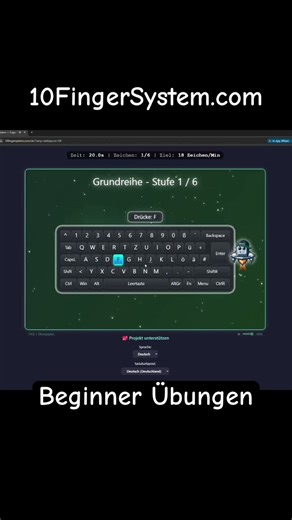 10 Finger System - Kostenlose Beginner Übungen #tutorial #typingtest #typingpractice #touchtyping
