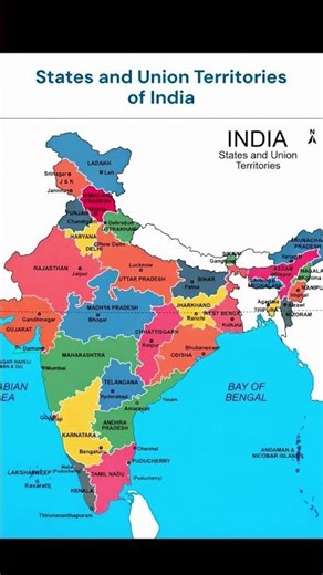 🇮🇳 All States & Union Territories of India in One Map | Complete Political Map 2026#UPSC2026#UPSC