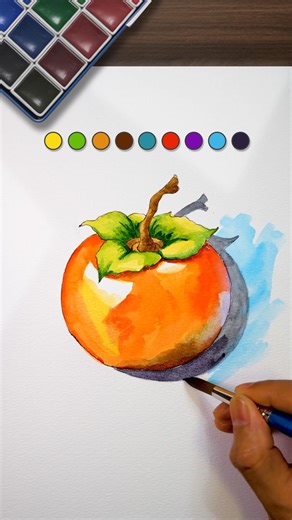 How to Paint a Simple Fruit in Watercolor #drawing #watercolorpainting
