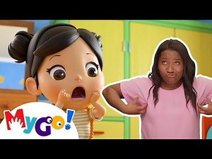 Five Little Monkeys Jumping On The Bed | MyGo! Sign Language For Kids | Lellobee Kids Songs