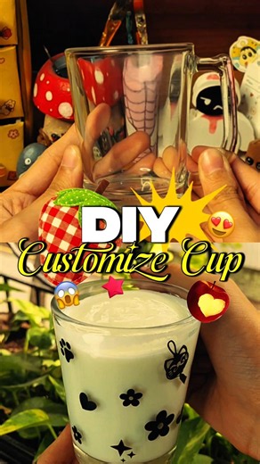 Customising Glass Cup *Cat themed* 🐈🐾😍 #shortsyoutube #shorts #shortsfeed