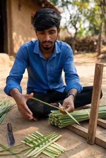 Palm Leaves to Vignahartha Ganesha 🙏 | Beautiful Ganesha Art Transformation#shorts