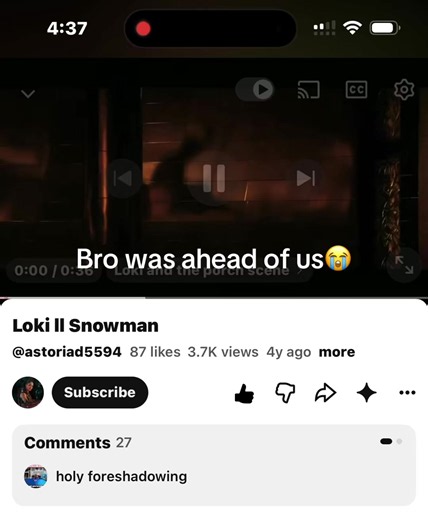 Loki Snowman Edit — Loki Walking Scene with Snowman Lyrics