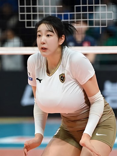 열정 가득한 한국 배구 선수의 플레이