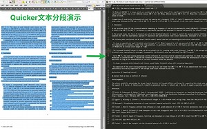 PDF文字排版—quicker文本分段编辑演示