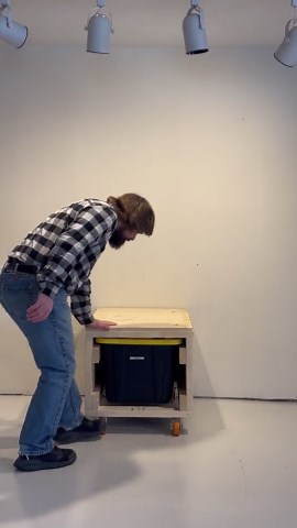 DIY 1x1 Small Tote Rack Plans, Garage Organization PDF, Mobile Storage