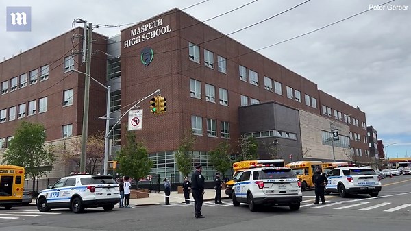 Scene of shooting outside Maspeth High school in Queens