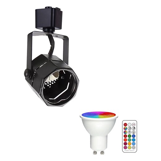 RGB Color Changing Track Light Kit with GU10 Bulb & Remote Control