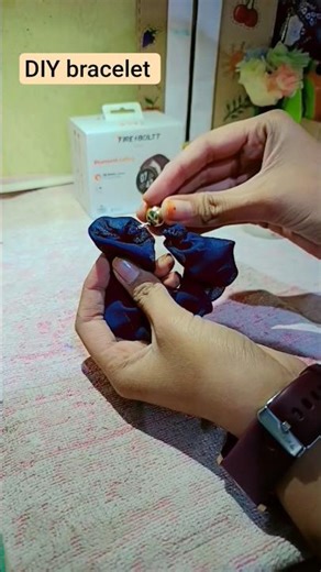 Cute Fabric Bracelet 💙🎀 | Easy Craft Idea#shortvideo #diy #bracelet