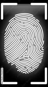 Animation of the fingerprint scanning process with a white scanning beam and confirmation of fingerprint identification/authentication. Stock Video
