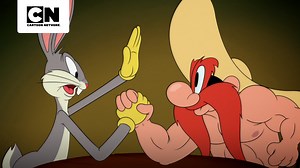 6.4K views · 348 reactions | En un enfrentamiento de fuerza, Bugs Bunny sorprende al vencer a Sam Bigotes.#LooneyTunesCartoons #CartoonNetwork | Cartoon Network LA | Facebook