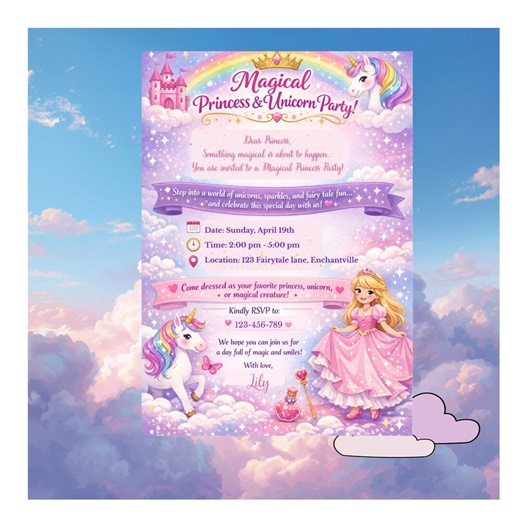Printable Party Invite for Girls