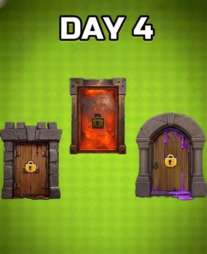 Day 4 Rewards behind the doors #shorts #trending #clashofclans #coc