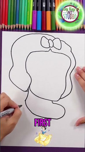 How to Draw Snow White (Part 1)! 🍎 Easy Step-by-Step | Kay Kay’s Art Studio #shorts