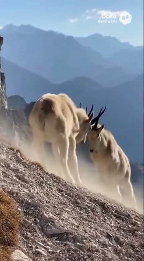 Goat vs. goat — the head-butt battle begins. #goat #nature