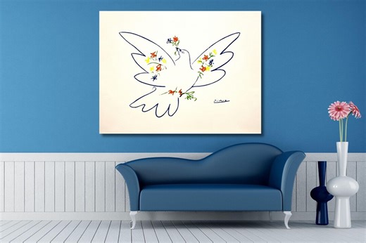 Pablo Picasso: Dove of Peace 1949 Canvas / Minimal Line Drawing Artwork / Modern Wall Decor Print Painting/21 - Etsy