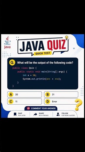 Can You Solve This Java Quiz in 10 Seconds? 🤔 #java #javatutorial