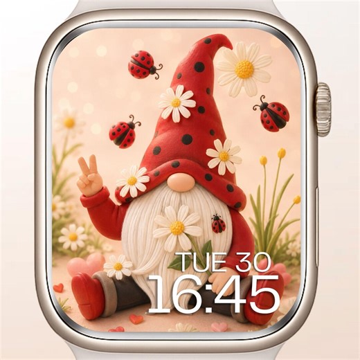 Cute Gnome Apple Watch Wallpaper, Mushroom Fairy Watch Face, Whimsical Cottagecore Background - Etsy